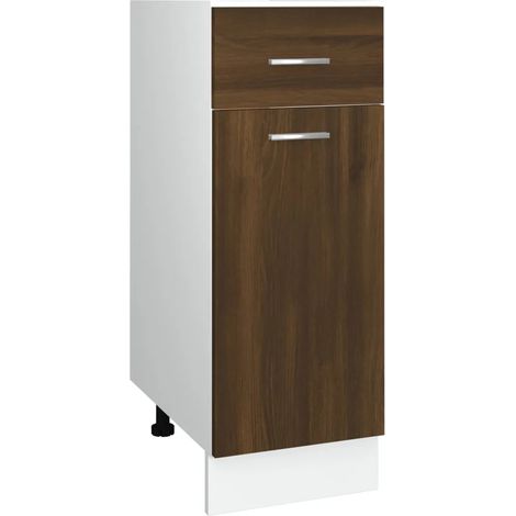 Armario con cajones de diseño espacio de almacenamiento optimizado 30 x 46 x 81 cm madera contrachapada roble marrón 020048189 (1/5)
