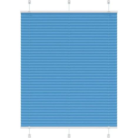 4015179 Store plissé bleu 110x100 cm largeur du tissu 109,4cm polyester (1/5)