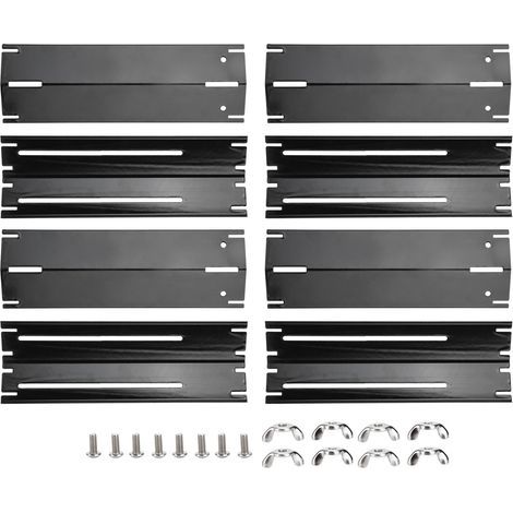 4-teiliges Set Schutzplatten aus Edelstahl für Gasgrillbrenner, verstellbare flammhemmende Abdeckungen (1/5)