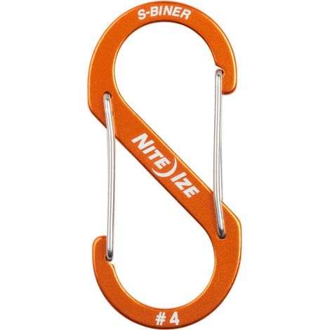 Moschettone a doppio ingresso in alluminio arancione da 9 cm (disponibile per la notte) NITE IZE