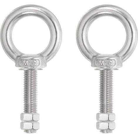Boulon À Œil M10x50 - 2 Pièces - Acier Inoxydable 304 - Levage Suspendu - Industrie Extérieur - Argent (1/5)