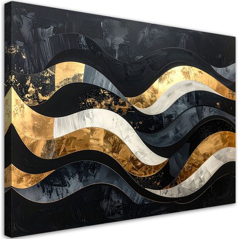 Stampe su Tela, Onde Astrazione geometrica in stile glamour, 30x20 (1/5)