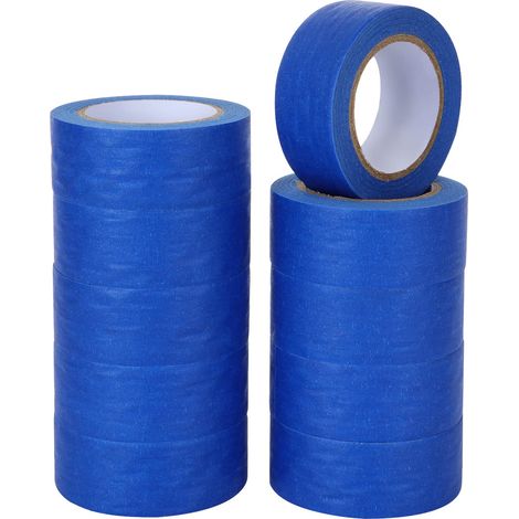 Blaues Abdeckband, 10 Rollen, 25 mm x 20 m, Farbklebeband, Schutzband für sauberes Aufbringen von Abdeckfolien (1/5)