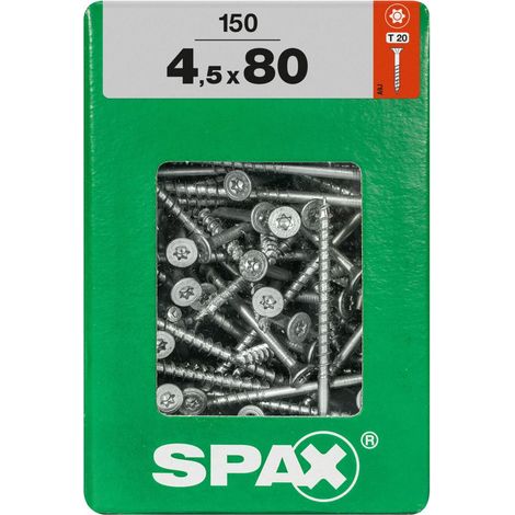 Spax Universalschrauben 4.5 x 80 mm TX 20 - 150 Stk. Holzschrauben