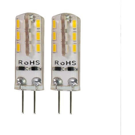 Lot 2 Ampoules LED G4 Diam. 10mm, 0.05W, 3.8 lumens, 3000K blanc chaud, basse consommation - Tibelec (1/5)