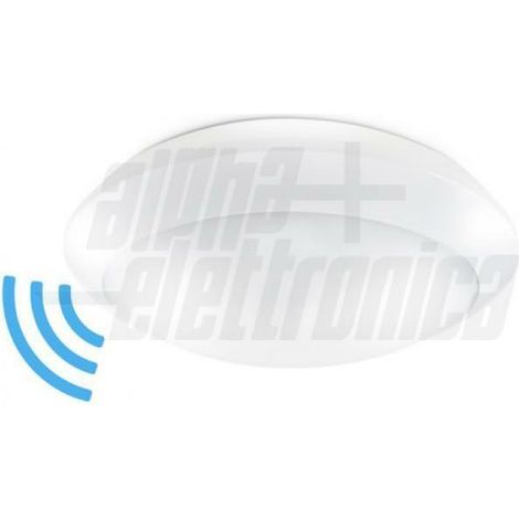Plafoniera led alpha elettronica lampada di emergenza + sensore di movimento 16w 4000k ip65 bianco - jo397/025nw (1/4)
