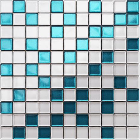 Ilcom mosaico in vetro su rete per bagno e cucina 30cm x 30cm - Laguna (1/5)