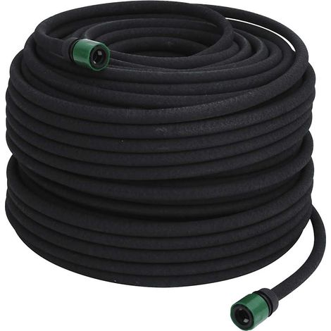 vidaXL Garden Soaker Hose Black 0,6" 100 m Rubber