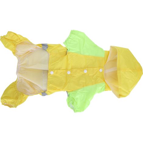 Imperméable pour chien avec bande réfléchissante, respirant et léger, idéal pour les promenades en extérieur. Jaune XL. (1/5)