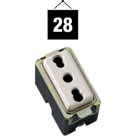 Presa bivalente modello magic 16a + t 250 volt colore bianco confezione da 28 pezzi (1/3)