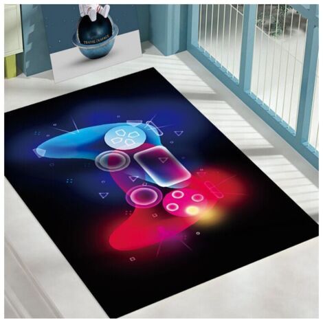 Tapis enfant moderne 120x80cm – Motifs 3D manette – Flanelle haute qualité – Tissu antidérapant et imperméable (1/3)
