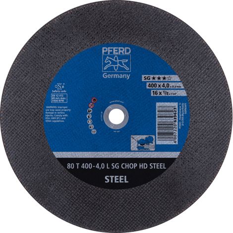 PFERD TOOLS Trennscheibe T 400x4,0x32 mm Leistungslinie SG CHOP HD STEEL für Stahl 10 Stk (1/4)