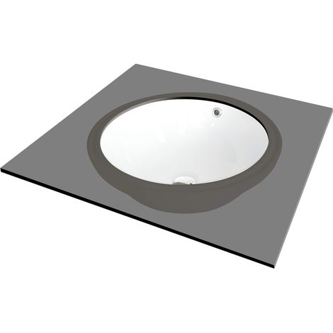 Lavabo in ceramica montaggio sottocassetta rotondo colore bianco 38x38 cm- Montain