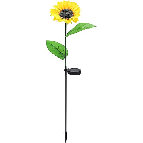 Lampe ambiance pelouse LED tournesol solaire, décoration jardin simulation étanche IP65, offre (1/5)
