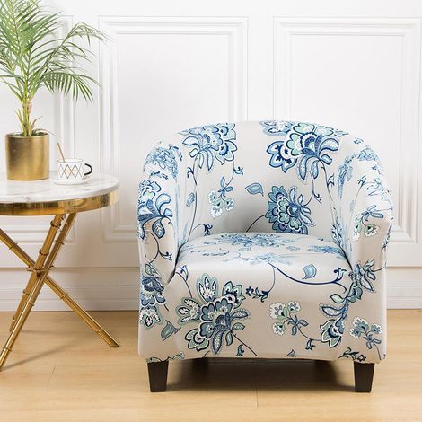 Housse De Fauteuil Extensible Housse De Chaise Imprimé Amovible Lavable Housse De Canapé Modern Revêtement De Fauteuil Pour Comptoir De Bar Salon Salle À Manger Réception Bureau (15) (1/5)