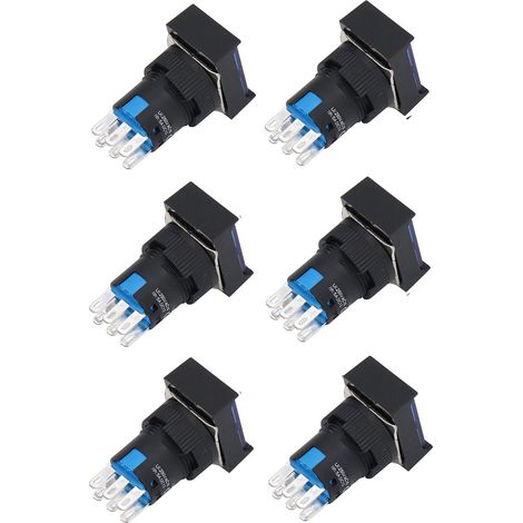 Bouton poussoir momentané avec voyant lumineux, verrouillage automatique, interrupteur pour appareils électroménagers, courant alternatif 0-240V, commande facile. (1/5)