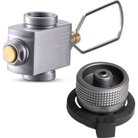 Adaptateur pour réchaud à gaz en alliage d'aluminium, économiseur de gaz avec adaptateur de recharge de butane, convertisseur de butane, équipement de camping, réchauds de cuisine portables (1/5)