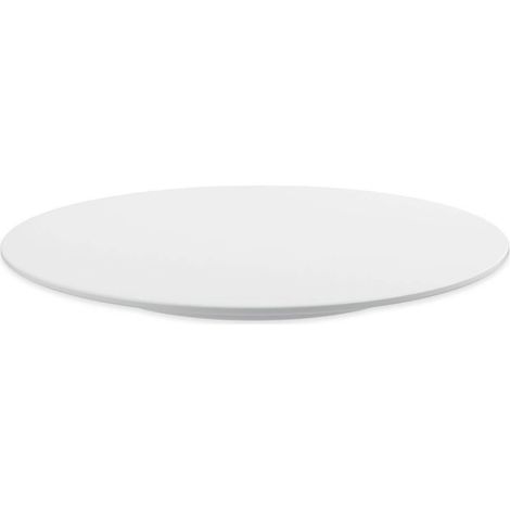 Plateau à gâteau en mélamine blanche, rond, diamètre 30 x 2,5 cm, avec pied fixe, plastique (1/2)
