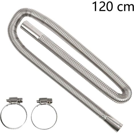 Tuyau d'échappement de 120 cm pour groupe électrogène, tuyau d'échappement en acier inoxydable, chauffage d'appoint. (1/2)