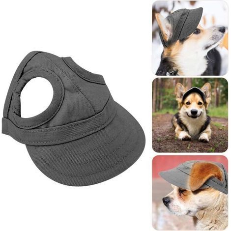 (S-Noir) Chapeau de sport pour chien, casquette de baseball pour chat, chapeau de soleil d'extérieur pour animaux de compagnie (1/5)