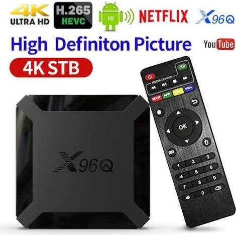 Boîtier TV intelligent X96Q Android 10.0, processeur quadricœur Allwinner H313, lecteur multimédia, 1 Go + 8 Go, 4K, 2598660 (1/4)