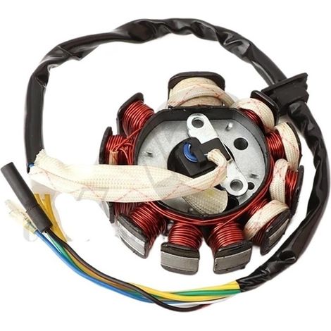 Bobine d'allumage de Moto Bobine de Stator d'allumage magnétique pièces de pour Moto générateur de pôles pour GY6 125-11 150cc 125cc pour Scooter ATV Kart (1/5)
