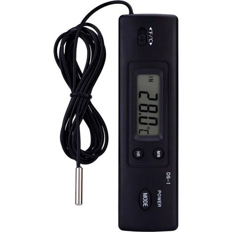 Digitales LCD-Thermometer mit Temperatur- und Feuchtigkeitssensor, kabelgebundener Sonde, übersichtlichem Display und hoher Genauigkeit