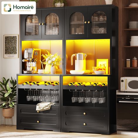 Sideboard MDF schwarz 140 x 40 x 180 cm HOMAIRE (1/5)