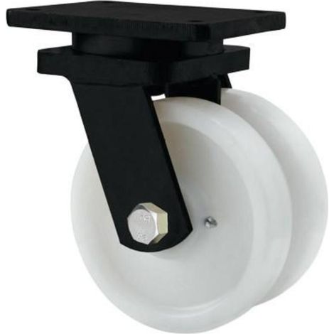 rueda giratora placa 10hlg200-ft nylon blanco extrafuerte (doble) eje liso (1/2)