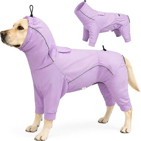 Imperméable pour chien - Longueur du dos : 50 cm - Poncho imperméable et réfléchissant - Manteau pour chien (1/5)