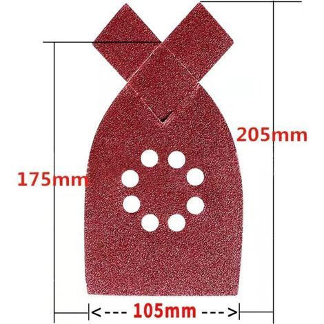 50 pièces de papier de verre pour Black & Decker KA220G KA230 Mouse papier de verre grain 40, 60, 80, 100, 120 (1/2)
