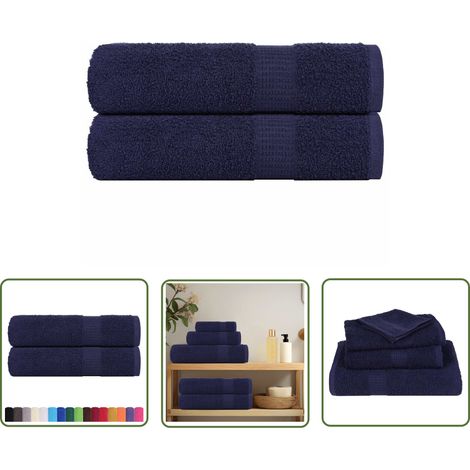 vidaXL Badetücher 2 Stk. Marineblau 100x150 cm 360 g/m² 100% Baumwolle (1/5)