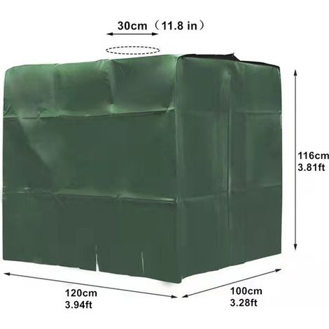 Couvercle pour cuve IBC - Pour cuve à eau de 1000 L - Pour cuve IBC - Vert, 120 × 100 × 116