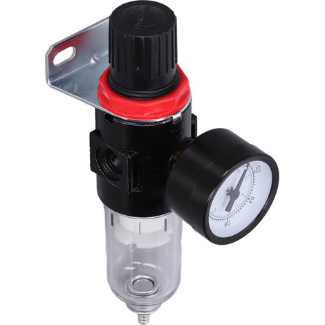 Pneumatischer Reglerfilter aus Aluminiumlegierung, Öl-Wasser-Abscheider mit Ablassventil, Druckregler aus Edelstahl, PC ABS, Druckminderer für Druckluft (1/5)