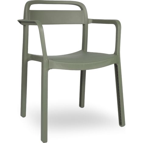 Silla con brazos interior, exterior gris verdoso JUNE garbar