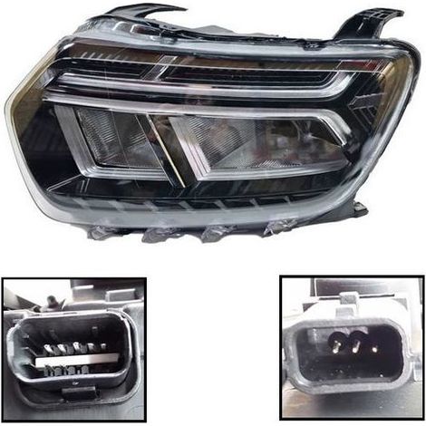 Faros izquierdo Dacia Duster 2021-2024, con motor, marco cromado 260602287R, LED (luz de cruce + posición + DRL + intermitente) (1/4)