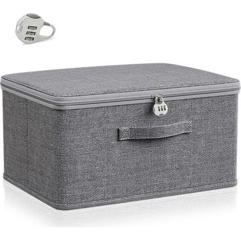 Boite Rangement Tissu Verrouillable 30 X 20 X 14 cm,Boite de Rangement Vetement Dressing,Clothes Storage Box Organizer,Boîtes de Déménagement,Caisse Rangements Pliable pour Soutiens-Gorge (1/5)