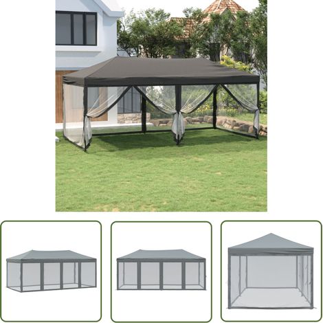 Grillparty - vidaXL Partyzelt Faltbar mit Seitenwänden Anthrazit 3x6 m - Familienfeier (1/5)