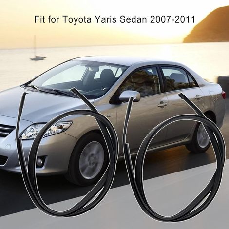 Convient pour Toyota Yaris berline 2007-2011, baguettes de toit latérales gauche et droite, noir, caoutchouc, 75552-52140 75551-52160 (1/3)