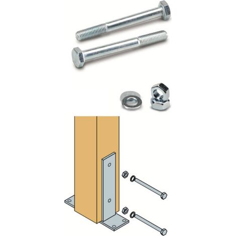 Kit 2 bulloni 10x90 con dado e rondelle