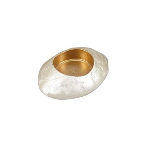 Bougeoir Chandelier Décoratif en Aluminium Beige Sable 15x11x5.5cm - PANGIVO (1/4)