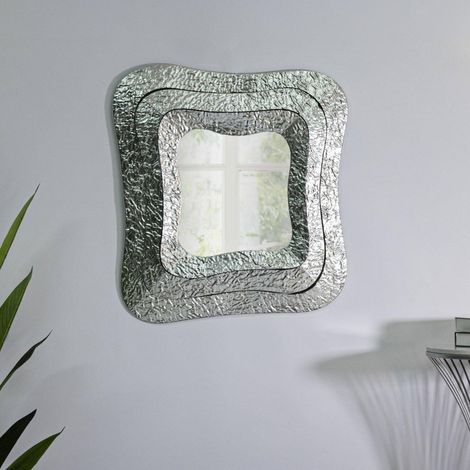 Miroir Jari, Verre miroité, Objet d'ameublement Mural, Décoration avec Miroir, 74x7 h79 cm, Argent (1/5)