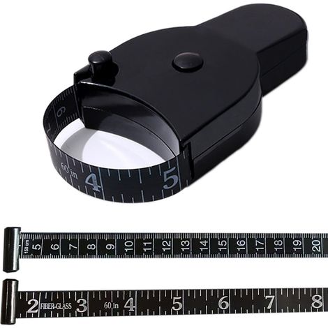 Ruban de mesure du corps - Ruban autobloquant avec bouton - Rétractable - 150 cm / 60 po (1/5)