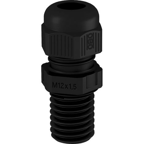 OBO Bettermann Racor de cable totalmente métrico largo M25 Poliamida negro, 2022970