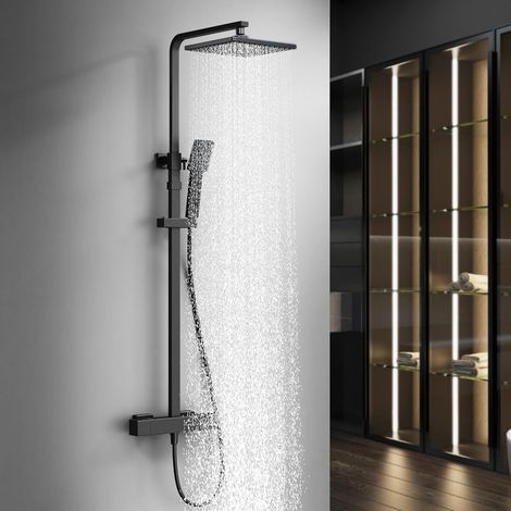 Système de douche avec thermostat noir (1/5)