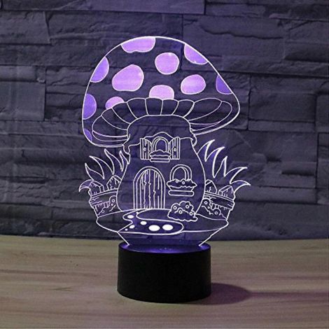 Veilleuse 3D champignon mignon Qinwei, lampe de table LED à 7 couleurs changeantes, cadeau de Noël (1/5)