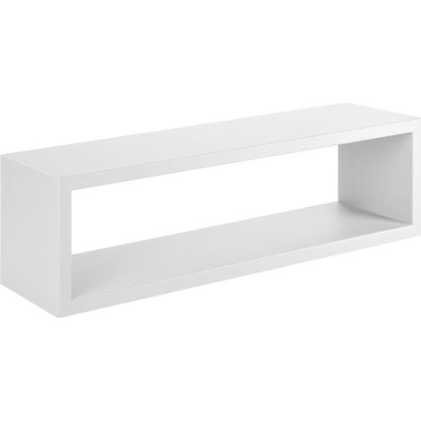 Étagère murale blanche 60 x 17 x 15,5 cm – Fixation invisible – Charge maximale 10 kg – Meuble de salle de bain, salon, bureau – Sanitec (1/4)