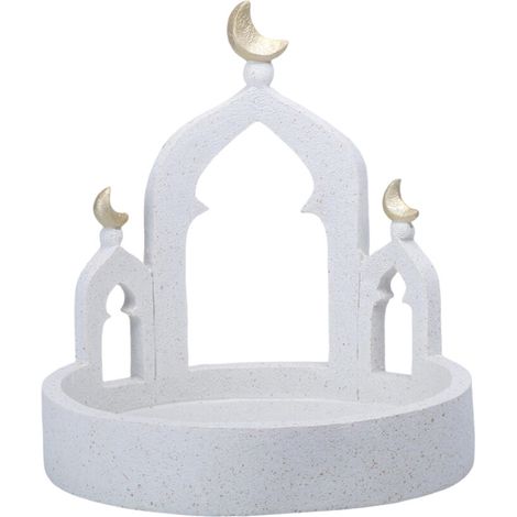 Modelo de torre de mezquita dorada y blanca, decoraciones - 25388