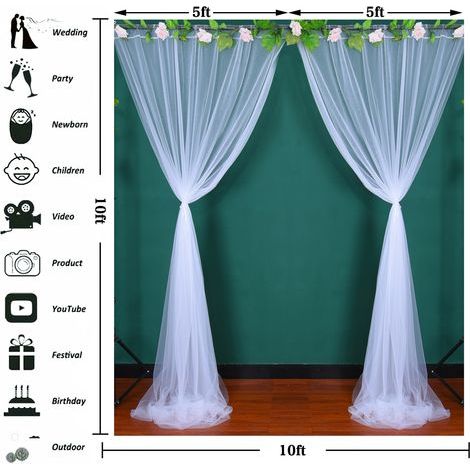 Velluto di nylon traslucido per la decorazione di finestre, tenda fotografica per matrimoni e feste (1/5)
