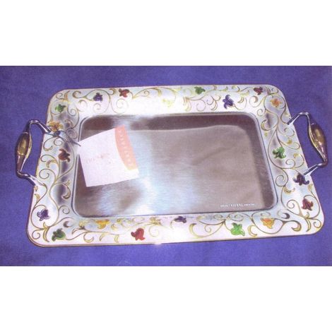 Vassoio da Tavola in Acciaio Giglio Gold 50 cm Tresor (1/2)